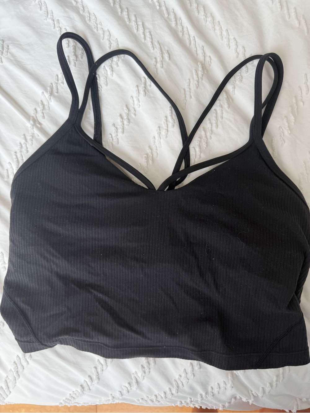 lululemon athletica Black Ribbed Strappy Sports Bra